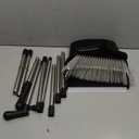 Broom with Dustpan Combo Set 54 Long Handle Household Dust Pan for Home Office Kitchen Cleaning Black & Grey