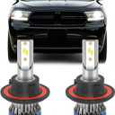 Compatible For Dodge Grand Caravan High and Low Beams Light Bulbs 2008 2009 2010, 6000K White, 20000LM 800% Brightness, Plug n Play, Pack of 2