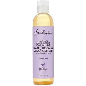 SheaMoisture Bath, Body and Massage Oil Lavender Wild Orchid Calming Moisturizer for Sensitive Skin 8 oz
