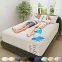 OhGeni 100% Waterproof California King Mattress Protector,Mattress Soft Pad,Pet Hair & Bedwetting Resistant,Cooling Fitted Sheets,Washable Bed Cover,Non-Slip Deep Pocket,Noiseless for Taller Person