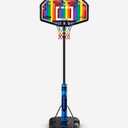Spalding X Crayola 32" Molded Eco-Composite Telescoping Portable Basketball Hoop with Mini Court Marking Kit