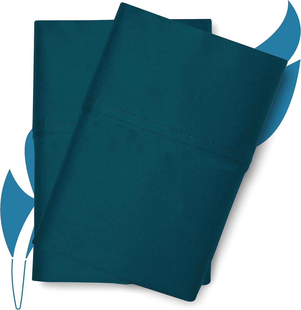 100% Egyptian Cotton King Pillow Cases Set of 2 - Luxury 800 Series Elite Collection Long Staple Cotton Pillow Cases (Teal), Silky Soft Hotel Quality Pillowcovers for Comfy Sleeping