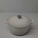 Mueller 6qt Enameled Cast Iron Dutch Oven, Heavy-Duty Casserole and Braiser Pan with Lid and Knob, Oven-Safe up to 500 F & Across All Cooktops, White