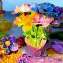 Osllate DIY Arts and Crafts for Kids Flower Toys with Lighted vase, Upgraded Unicornous Design Fabric Bouquet Craft Kits for Kids Toys for Girls Christmas Birthday for 3-12+ Year Old, Pink