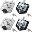4 Pcs Stainless Steel Car Trailer Door Latch Rv Door Tool Box Lock with Gasket T-Handle Latch with Keys 304 Stainless Steel Highly Polished