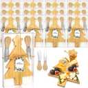 Roshtia 12 Set Christmas Charcuterie Board Gift Bulk Christmas Cutting Boards with Cheese Knives Forks Bamboo Cutting Board for Kitchen Xmas Party Bridal Shower Favor Supplies(Xmas Tree)