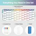 2026 Wall Planner Large 47.2"x16.5"  Double-Sided Laminated Year Calendar with Rolled Packaging, No-Crease Design, 8 Stickers  Home Office Wall Organiser, Business Colours