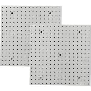 Pegboard Smith 16x16 inch Wall Organizer Pegboard Panels, Gray Metal Pegboard for Tool Storage, Workbench Tools Organization Peg Board (2 PCS, Grey)