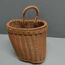 Hanging Wall Basket Plastic Woven Front Door Basket, Decorative Door Baskets for Flowers Plants, Hanging Wicker Basket for Kitchenware Farmhouse