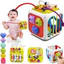 AiTuiTui Multifunction Baby Sensory Activity Cube Toys for 12 18 Months, Shape Sorter Early Learning Educational Interactive Toys for Toddlers 1 2 Year Old Boy Girl, 1st Birthday Gifts