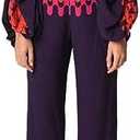 REASERAL Womens Fall Loose 2 Piece Outfits Off Shoulder Printed Long Sleeve Casual Going Out Wide Leg Pants Set XL