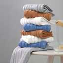 Jacquotha Luxurious 2-Pack Ribbed Striped Hand Towels (White) – Hotel & Spa Premium Cotton Face Towels 13” x 29”, Soft and Quick Drying 480 GSM