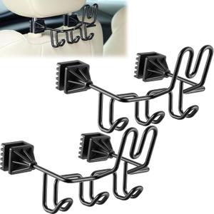 Enhon Hard Hat Holder for Truck, Car Holder Organizer with 3 Hooks for Safety Helmet, Caps, Jacket & Tool Bag, Hard Hat Accessories for Men & Women  Patent Pending(Black,2 Pcs)