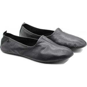 Mens Indoor Leather Slippers Traditional Babouche House Shoes Barefoot Moccasin (7, Black)