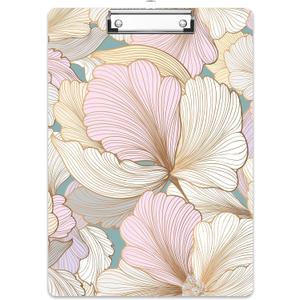 Rimilak Wood Clipboard, 8.5x11" Paper Letter Size, Cute Custom Pattern, Fun Design Hardcard Board for Classroom, Teachers, Kid, Woman, Back to School, Home & Office Supply, Modern Flowers