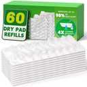 Dry Mop Refills Thickened and Feathery Pads 60 Count for Dirt, Pet Hair and Dust, Compatible with Swiffer Sweeper and ClicLak Regular Mop, Disposable Sweeping Cloths for Floor Mopping and Cleaning