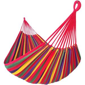 GOCAN Brazilian Double Hammock 2 Person Extra Large 220x160cm Total Length 330cm Load 500lb Canvas Cotton Hammock for Patio Porch Garden Backyard Lounging Outdoor and Indoor(Rainbow) XXL