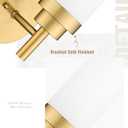 Emak Wall Sconces Set of 2, Modern Brushed Gold Bathroom Vanity Sconce Wall Lighting with Milk Glass Shade for Bathroom, Bedroom, Living Room, Hallway, WS085-BGD-ML-2PK
