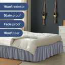 Wrap Around Dust Ruffle Bed Skirt - Steel Blue - for Queen Size Beds w/ 12 Inch Drop - Easy Fit Elastic Strap - Adjustable Pleated Bedskirt w/Brushed Fabric - Wrinkle Free, Women, Men, Kids & Teens