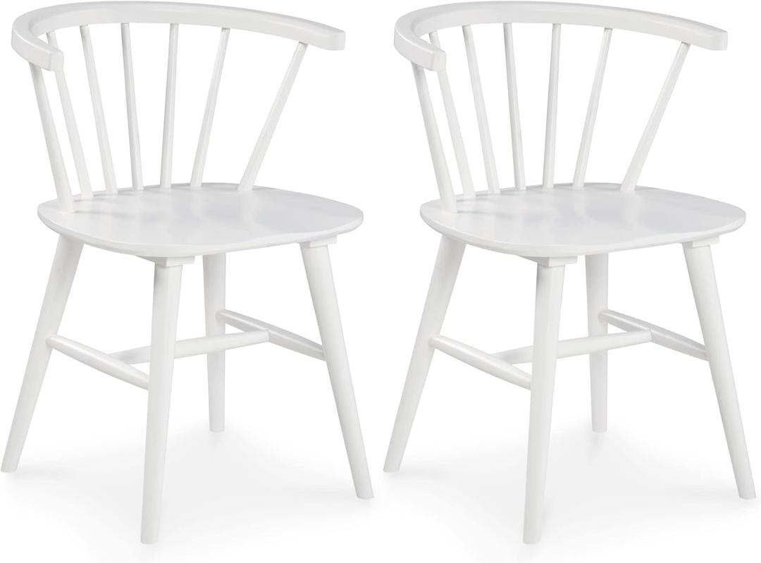 Signature Design by Ashley Grannen Modern 18" Spindle Back Dining Chair, 2 Count, White