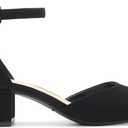 DREAM PAIRS Women's Closed Round Toe Low Block Heels Ankle Strap Chunky Heel Pumps Dress Wedding Office Party Shoes, Size 8 