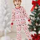 PATPAT Christmas Family Matching Pajama Sets Includes Christmas Socks - Perfect for Family Photos & Holiday Celebrations (8-9 Years, Red/White)