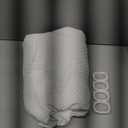 Gibelle White Shower Curtain for Bathroom, 3D Embossed Textured Fabric Curtain, Modern Farmhouse Chic Soft Cloth Set with Hooks, 72x72