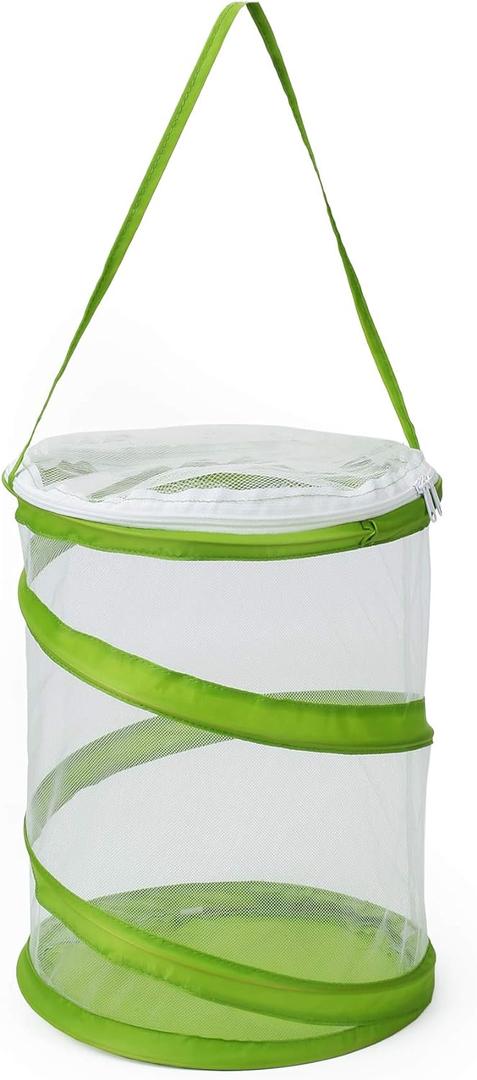 RESTCLOUD Pop-up Insect and Butterfly Habitat Cage Terrarium Clear Mesh Enclosure, See Through Easier 9" x 11" Tall
