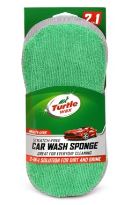 Turtle Wax Car Wash Sponge, Scratch-Free, Multi-Use, 2 in 1