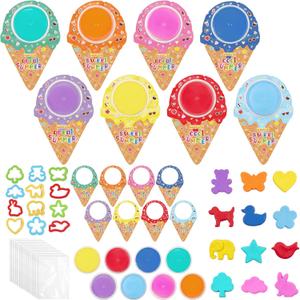 Vertintong 30 Pcs Ice Cream Theme Summer Air Dry Clay Craft Kit - DIY Classes Family Craft Nights Classroom Activities School Projects Great Gift Summer Art Supplies Birthday Party Favors, 4.72 x 3.15 inches