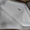 Fine Fixtures 32 x 32 Neo Angle Shower Base, Acrylic Corner Shower Pan with Non-Slip Textured Surface, White Shower Floor Base with Center Drain, Durable Corner Shower Tray For Bathroom Installation.