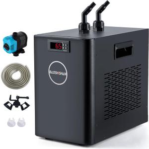 BAOSHISHAN Aquarium Chiller 42gal 1/10 HP Water Chiller for Hydroponics System with Compressor Refrigeration Special Quiet Design for Fish Tank Axolotl Coral Reef Tank 160L (160L)