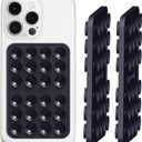 Anteel Double-Sided Silicone Suction Phone Case Mount, Enhanced Suction Cup Power and Thickened Grip for Selfies and Videos, Durable, Hands-Free Non Slip Accessories, 2.36"x3.66" (BLK&BLK)