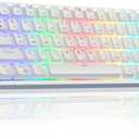SOLAKAKA SK961 60 Percent Wireless Mechanical Keyboard with RGB Backlit,BT5.0/Wired/2.4GHz Wireless Gaming Keyboard for Laptop/pc (White, Red Switch)