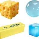 Cheese Squishy Toy, Slow-Rising Cheese Squishy Squeeze Block, Stress Balls for Adults, Stress & Anxiety Relief Fidget Gift,Stress-Relief Set for the Office and Classroom (4PCS)