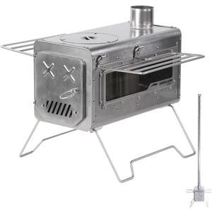 Soomloom Firewood Stove PROTO Dual-purpose Camping Pellets Combi Stove Stainless Steel Compact Tent Cooking Barbecue BBQ Campfire Chimney Portable Camp Outdoor Heating Hybrid Stove