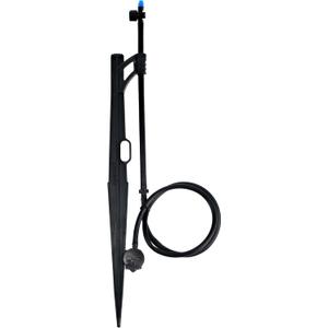 Raindrip 172CPUB, Adjustable Flow Micro Sprinkler Assembly, Half-Circle Pattern, Fan Spray, 1/4" Clamp N Pierce Inlet, Riser and 13" Stake, for Drip Irrigation Gardening Systems, Black/Blue(Pack of 1)