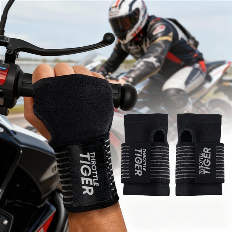 Motorcycle Wrist Brace Adjustable Wrist Wraps for Bikers, Wrist Support Reduces Hand Pain and Absorbs Vibration, Enhancing Comfort and Stability (Large)