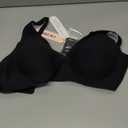 OEAK Womens Deep V Bras Wireless Comfortable Bra Supportive No Underwire Bras Tshirt Push Up Bralettes Plunge Seamless Bra (Medium, Black)