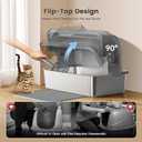 Enclosed Stainless Steel Litter Box with Lid, XL Side Entry Extra Large Litter Box for Big Cats & Multiple Cats,Metal Cat Pan with High Sided,Include Scoop and Mat,Anti-Leakage, Odor Free, Non-Sticky