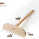 Fir Wood Pancake Spreader and Spatula Kit, 3 Size Batter Spreader and One 11.8" Spatula For Different Crepe Pans, Crepe Making Tools Suitable For Home Kitchen & Commercial Pancake Stall