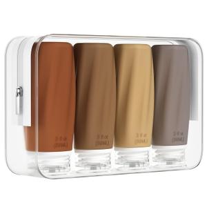 Morfone Travel Bottles for Toiletries, 3oz Tsa Approved Travel Size Containers Leak Proof Squeezable Travel Accessories Refillable for Shampoo Conditioner Lotion Liquids(Brown)