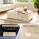 Aodisman Dog Stairs for Bed 18.5" H, 4-Step Dog Steps for Small Dogs and Cats, Indoor Non-Slip Balanced Pet Stairs are Suitable for Puppy, Older Cat,Beige