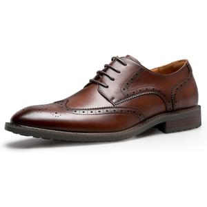 Men's Dress Shoes Casual Oxford Shoes Business Formal Shoes (8, Brown)