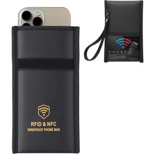 Faraday Bags for Phones,Faraday Cage Signal Blocker Pouch - Military Grade Anti-Theft Protection for Cell Phone,Car Keys,RFID,WiFi,GPS Tracking Signals