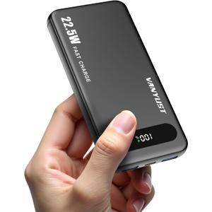 VANYUST Portable Charger, 22.5W 10000mAh USB-C in & Out Power Bank Fast Charging, PD 3.0+QC 4.0 LED Display Phone Battery Pack Compatible with iPhone 16 15 14 13 Pro Samsung S23 Google iPad Tablet etc