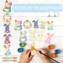 2 x 30Pcs Paintable Wooden Easter Bunnies Ornaments Unfinished Wood Cutouts for Crafts DIY Bunny Egg Rabbits Painting for Crafts Hanging Wood Slices Spring Party Decoration