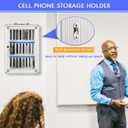 24 Slots Aluminum Alloy Pocket Chart Storage Cabinet for Cell Phones,Wall-Mounted with a Locked,Can be Carried by Hand (24 Slots)