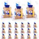 Poen 18 Pack Graduation Stuffed Animals Bears 2025 Bulk 4 Inch Mini Teddies Bears Kindergarten Graduation Gifts Small Stuffed Toys with Diploma Hat Cards for Class of 2025 Preschool Kids Students
