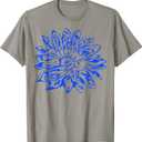 Blue Lotus Flower Yoga Tee Shirt Large